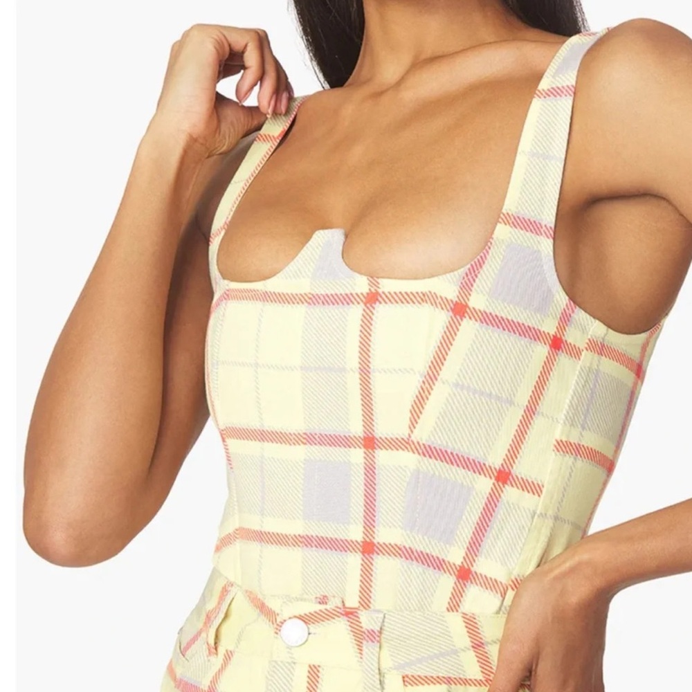 WeWoreWhat Yellow Corset Tank Top - Small - Part of a set!